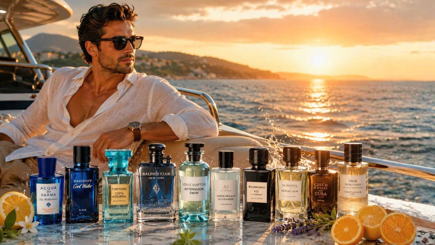 أفضل 15 عطر رجالي صيفي فاخر بروائح منعشة وثبات رائع تناسب الأجواء العربية والخليجية مع ترشيحات GQ ومراجعات شاملة لأفخم العطور الصيفية مع توفر الشراء